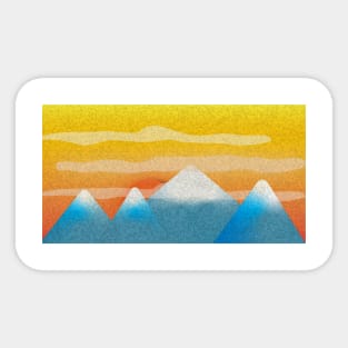 Mountain Sunset Illustration Sticker